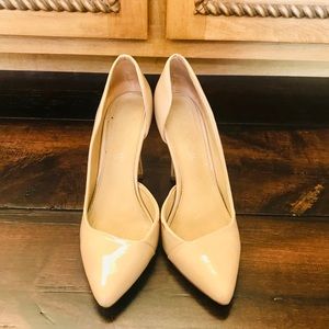 Tan patent leather heels